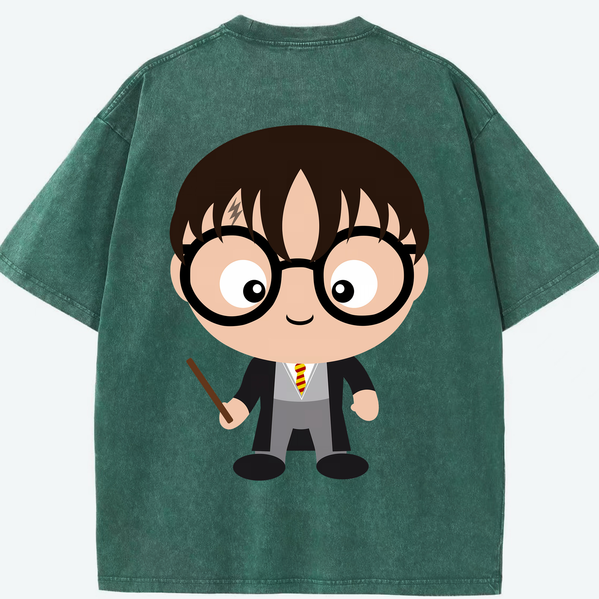 （画像用） Harry Potter ハリー・ポッターシリーズ 綿100% ヴィンテージ風 半袖Tシャツ（背面プリント）